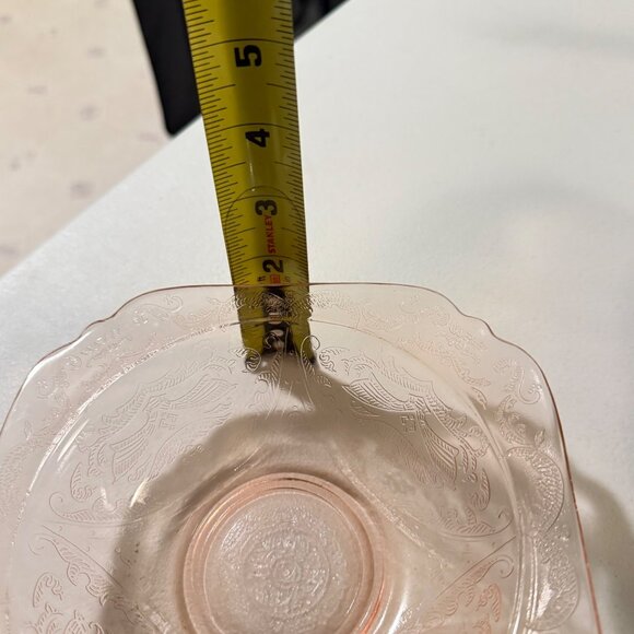 Vtg. Set Of 2 Indiana Glass Recollections Pink Madrid 7" Square Bowls 1976 - Picture 7 of 7